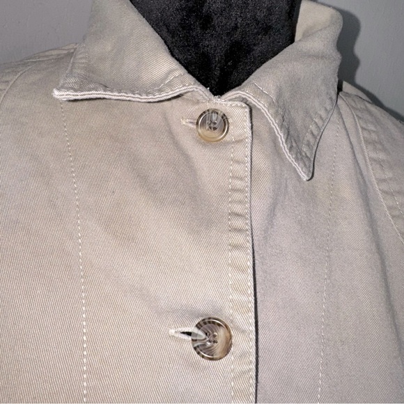 Cabin Creek Women's Basic Khaki Button Down Collared Jacket Size Large - Picture 5 of 5